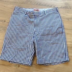 Peter Millar Blue White Gingham Shorts Men's 36 Cotton Pockets Preppy-511